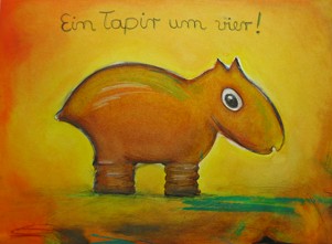 Tapir um vier (35 x 50 cm)